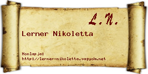 Lerner Nikoletta névjegykártya