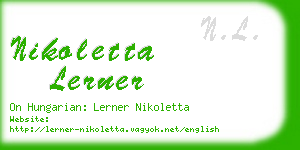 nikoletta lerner business card